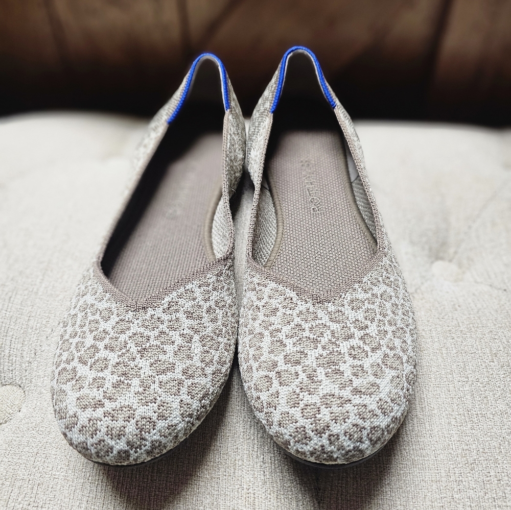 Rothy's The Flat Portobello Spot Womens Ballet Flat Shoes Animal Print